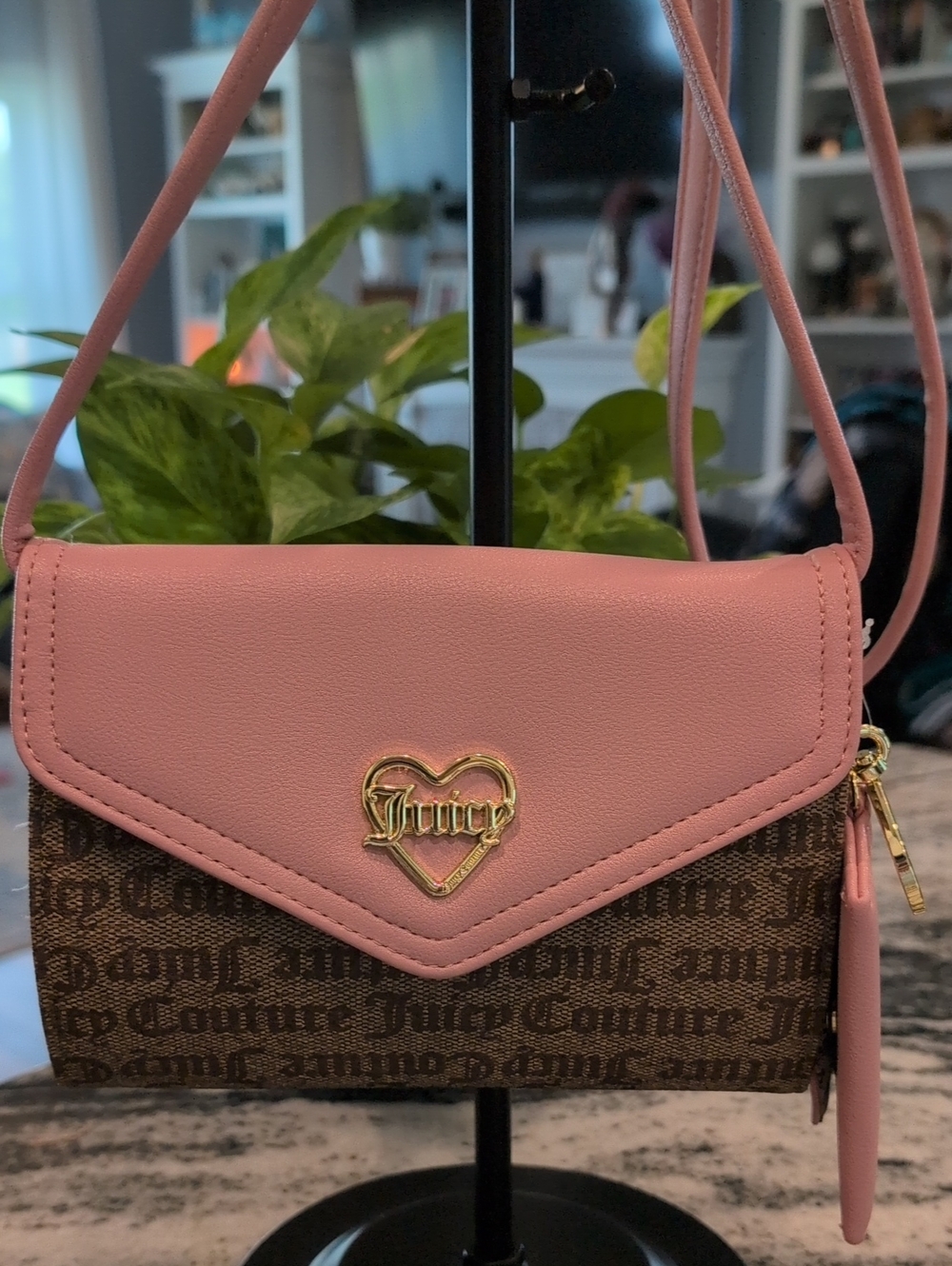 Juicy Couture Pink and Brown Crossbody Bag